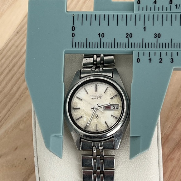 Seiko Ladies Watch Vintage Stainless Bracelet White Dial Date Window - Picture 10 of 11